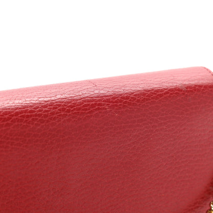 Gucci Dollar Calfskin Petite GG Marmont Wallet Chain Bag Hibiscus Red 14 of 14