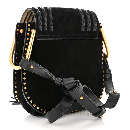 Chloe Suede Calfskin Braided Small Hudson Shoulder Bag Black 3 of 11