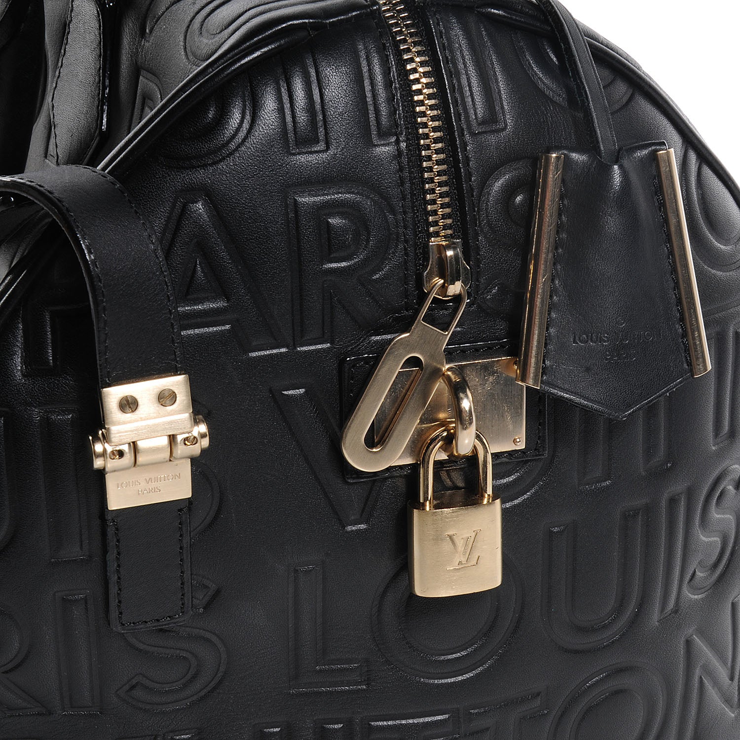Louis Vuitton Calfskin Embossed Speedy Cube 30 Black 5 of 8
