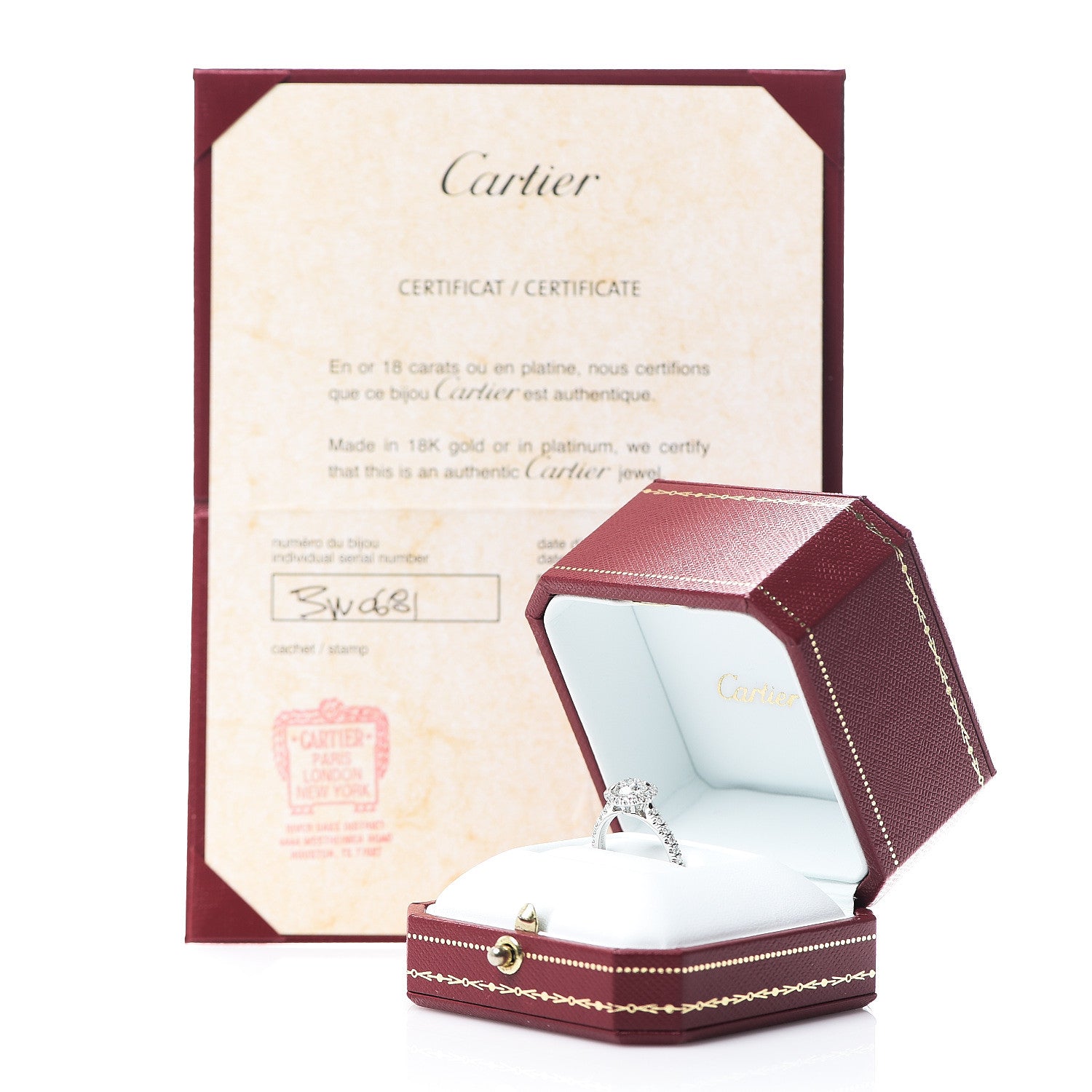 Cartier Platinum Diamond .90ct Destinee Engagement Ring 52 6 5 of 5
