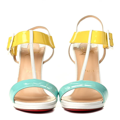 Christian Louboutin Patent Jazz Calf Beltega 120 Sandals 40.5 Opaline 2 of 7
