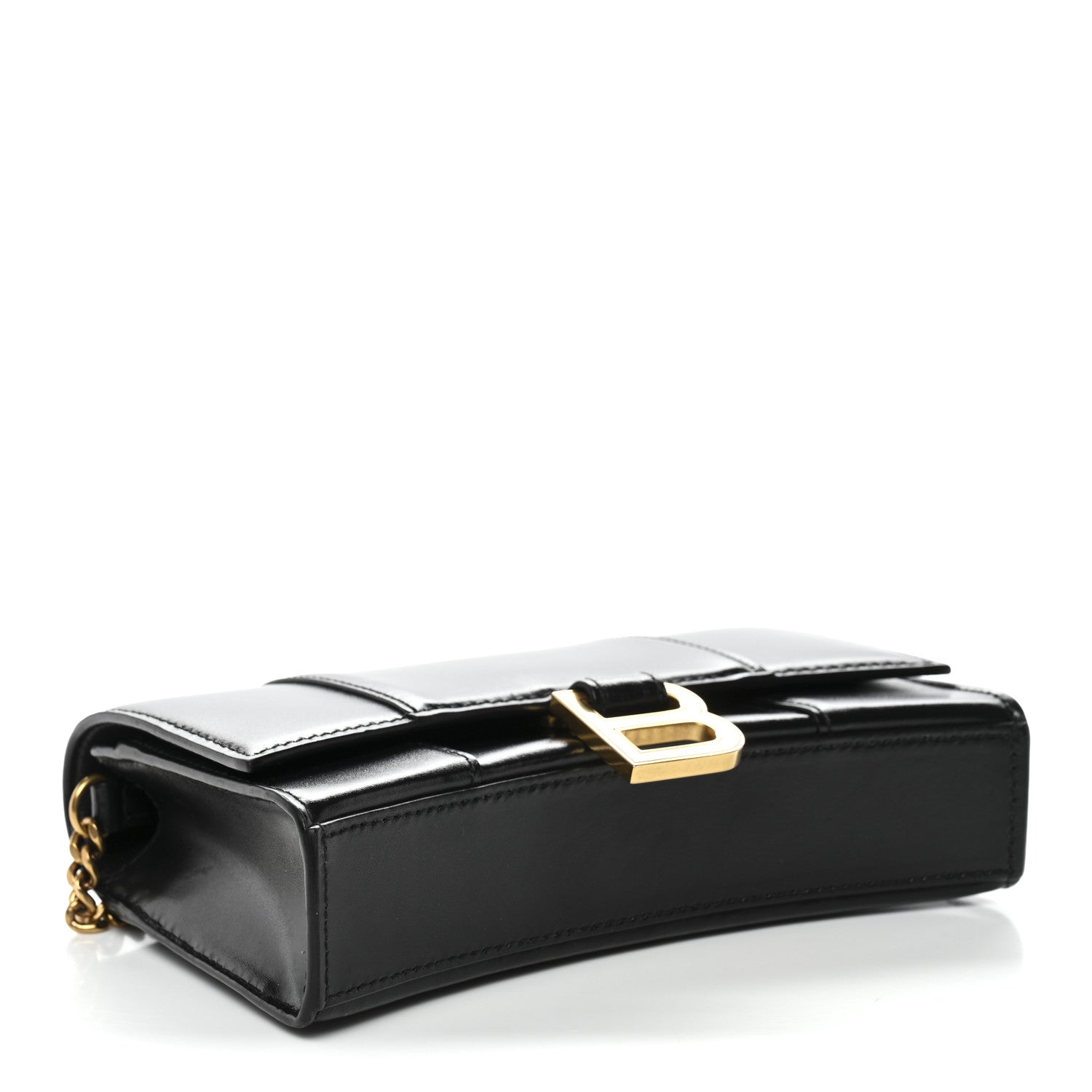 Balenciaga Shiny Box Calfskin Hourglass Chain Bag Black 4 of 13