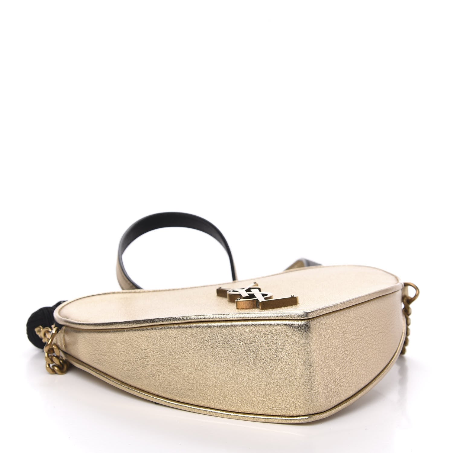 Saint Laurent Metallic Calfskin Heart Monogram Crossbody Gold 4 of 10