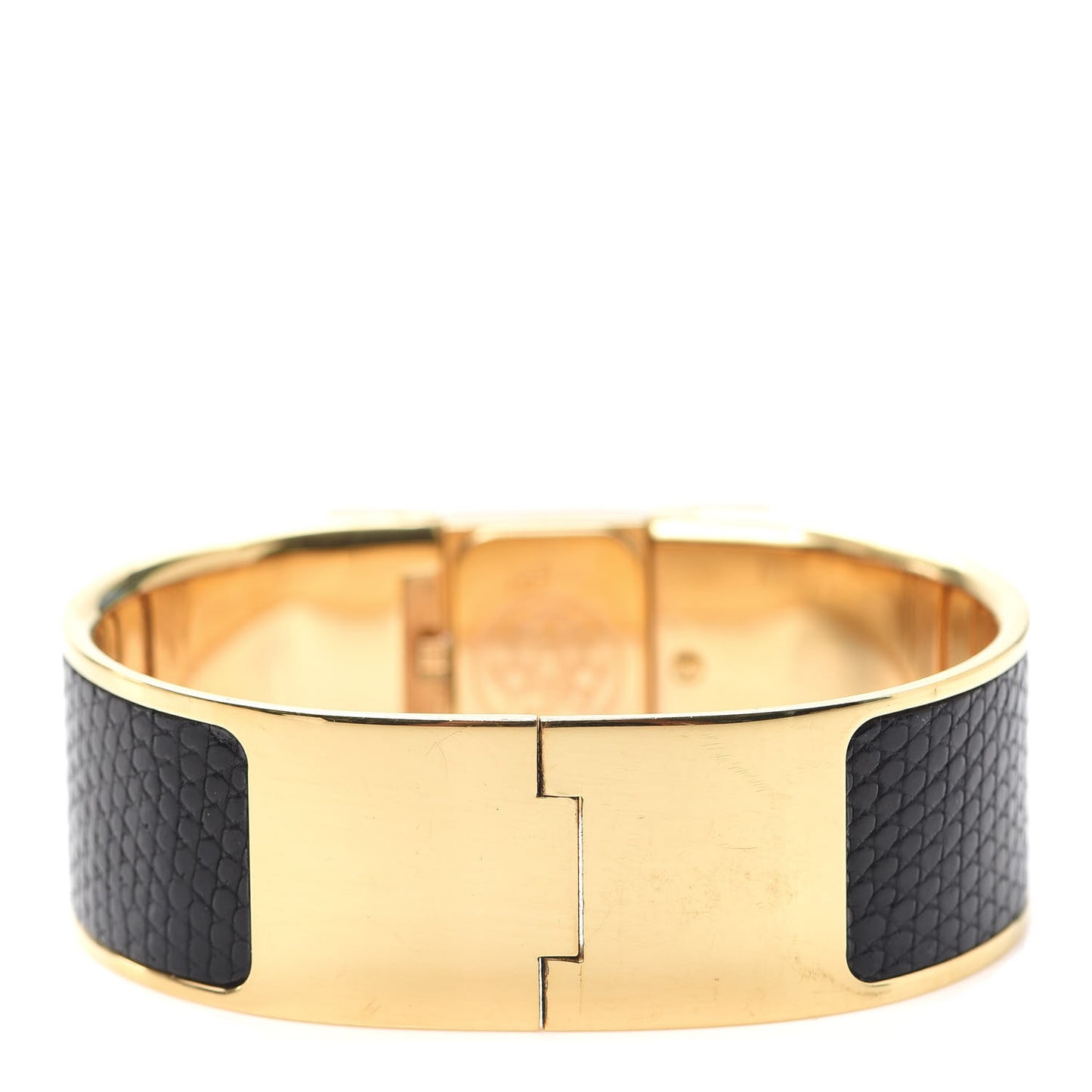 Stainless Steel Lizard 19mm Loquet Quartz Watch Noir