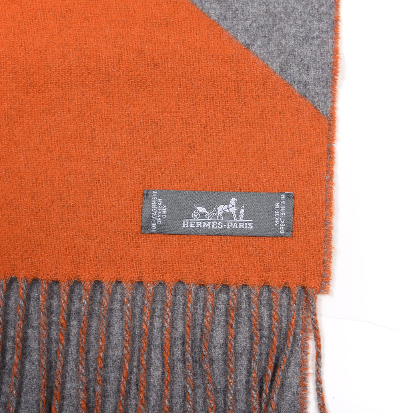 Cashmere Casaque Chevron Muffler Geranium Gris Flanelle