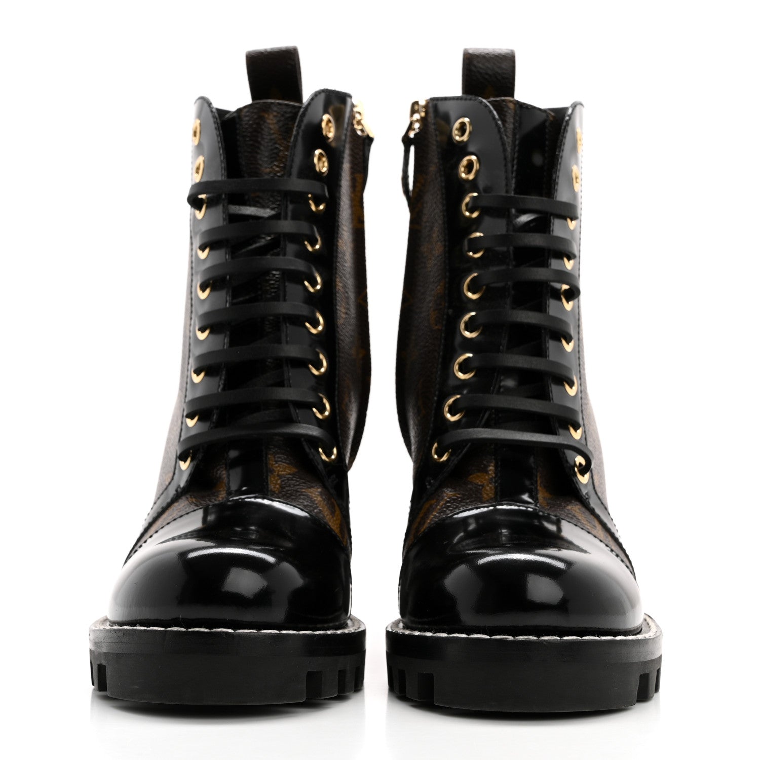 Louis Vuitton Patent Calfskin Monogram Star Trail Ankle Boots 36 Black 2 of 11