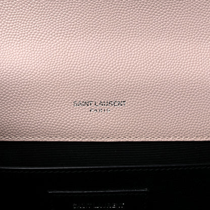 Saint Laurent Grain De Poudre Textured Mixed Matelasse Medium Triquilt Monogram Satchel Marble Pink 6 of 10