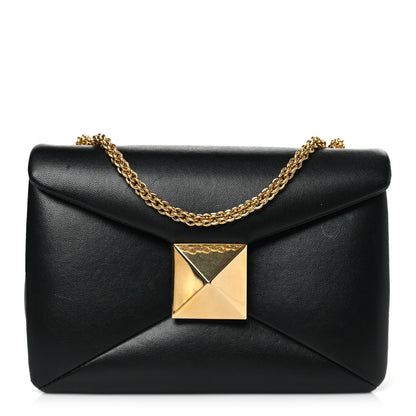 Valentino Garavani Nappa One Stud Chain Clutch Black 1 of 8