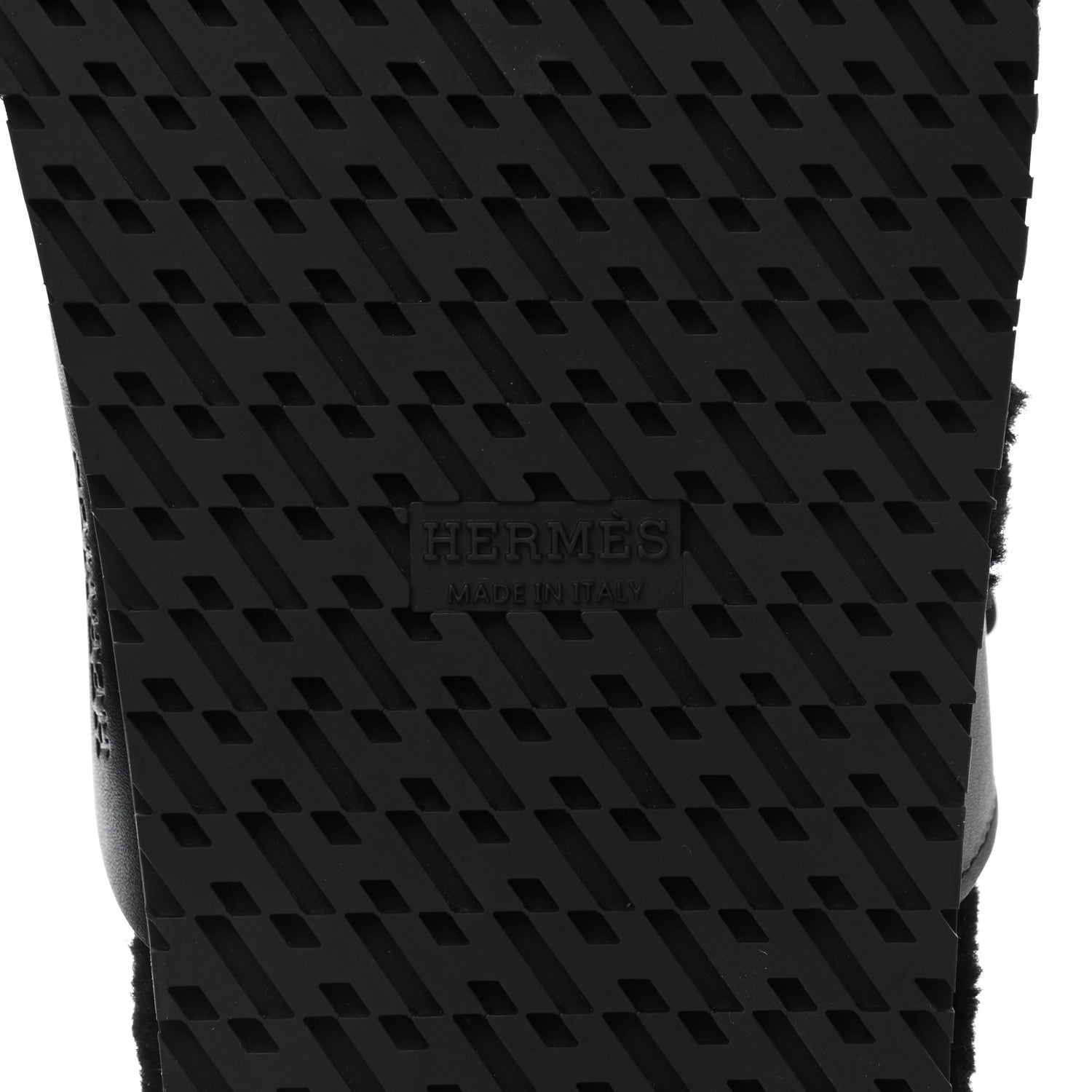 Hermes Calfskin Woolskin Womens Chypre Sandals 39.5 Black 6 of 10