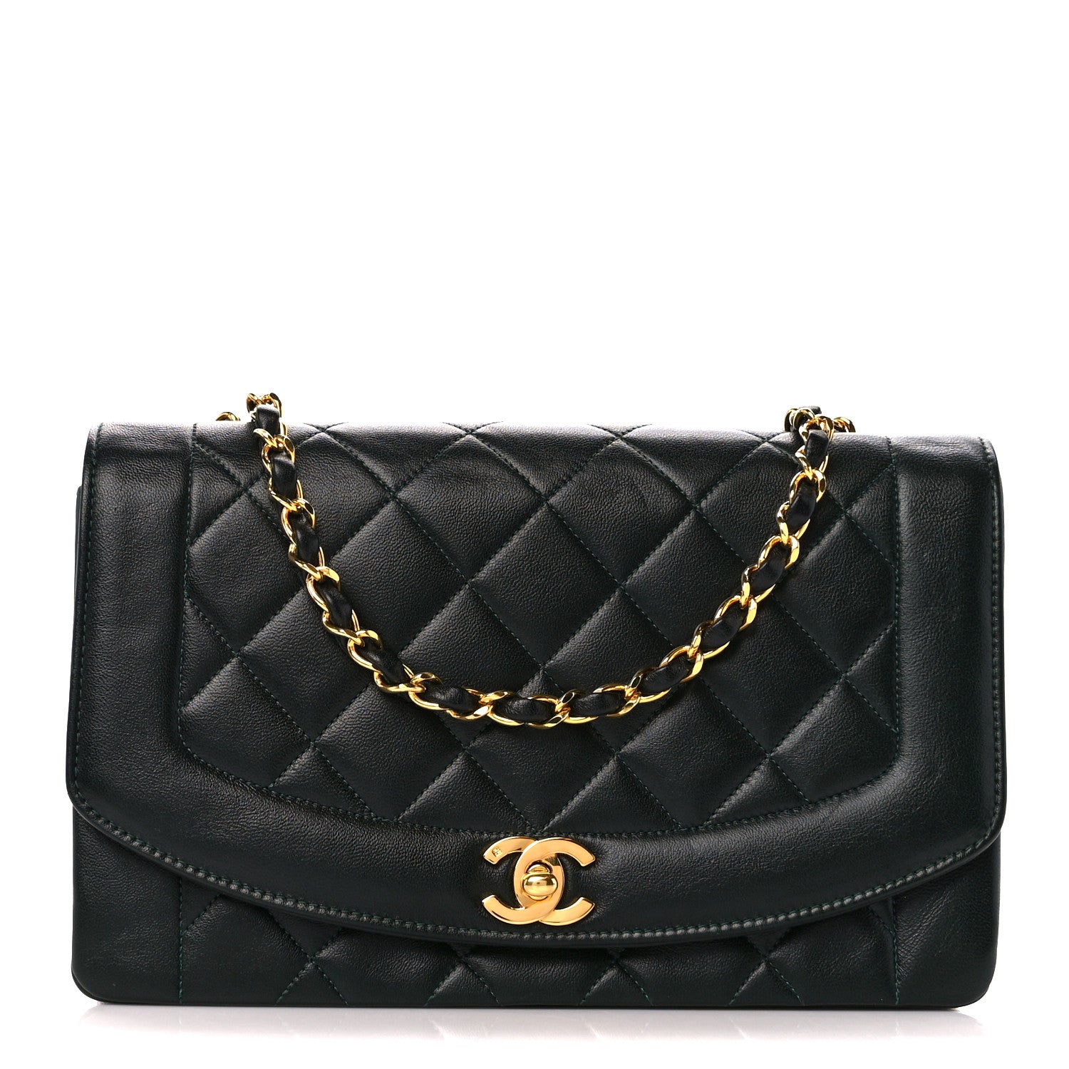 Chanel Lambskin Quilted Medium Single Flap Green 1 of 11