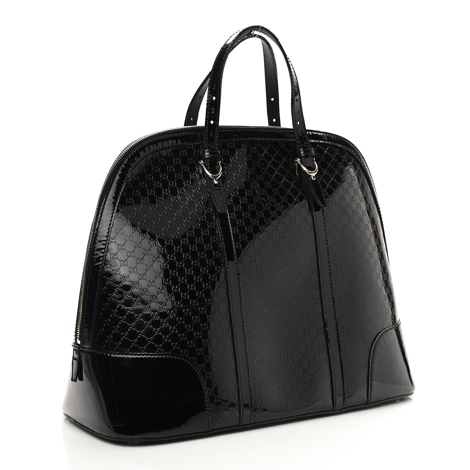 Gucci Patent Microguccissima Large Nice Top Handle Dome Bag Black 3 of 15