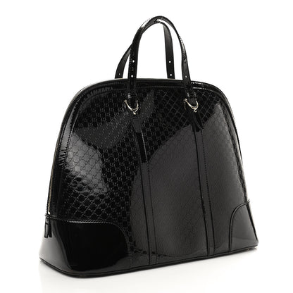 Gucci Patent Microguccissima Large Nice Top Handle Dome Bag Black 3 of 15