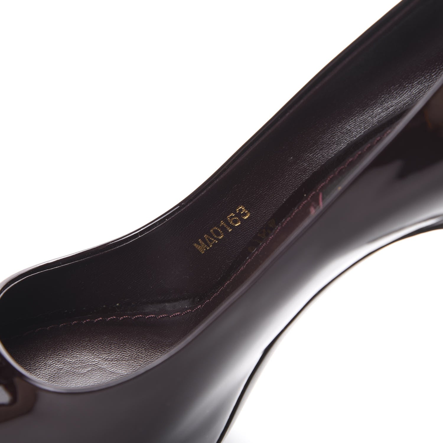 Louis Vuitton Patent Calfskin Oh Really Peep Toe Pumps 35 Amarante 8 of 11