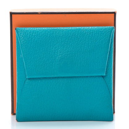 Hermes Chevre Mysore Bastia Coin Purse Turquoise 12 of 12