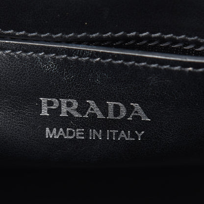 Prada Saffiano Cuir Calfskin Monochrome Envelope Flap Chain Shoulder Bag Black 6 of 18