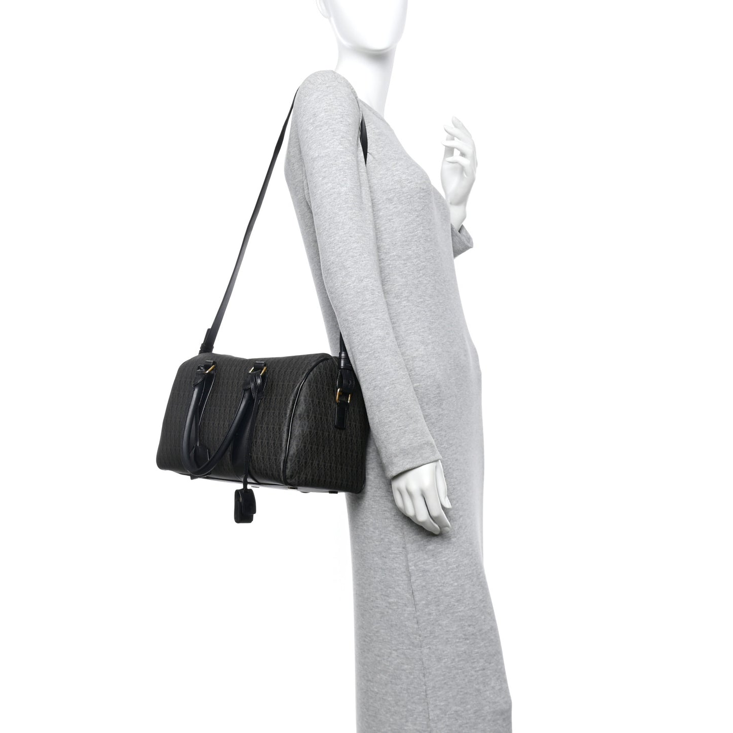 Canvas Smooth Calfskin Monogram Duffle Black