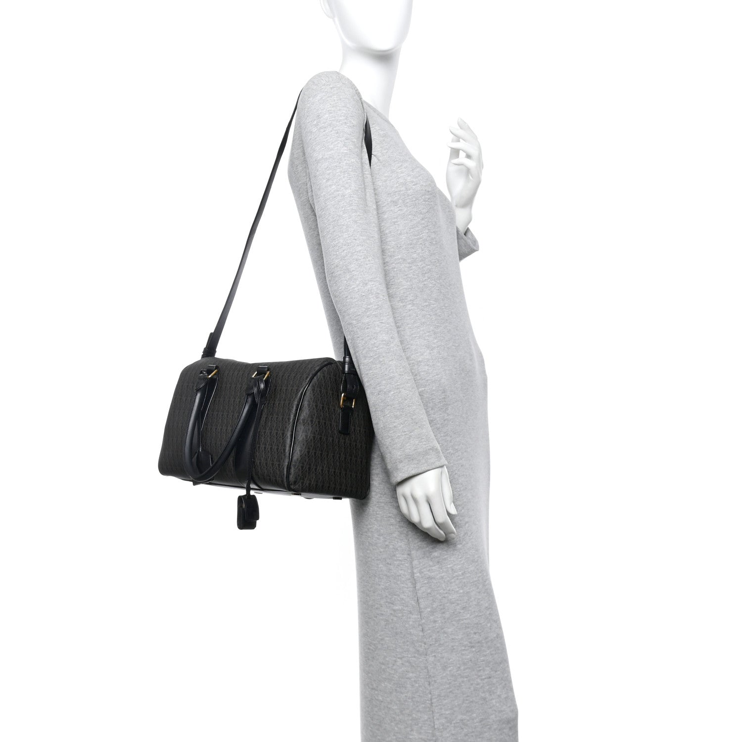 Saint Laurent Canvas Smooth Calfskin Monogram Duffle Black 2 of 10