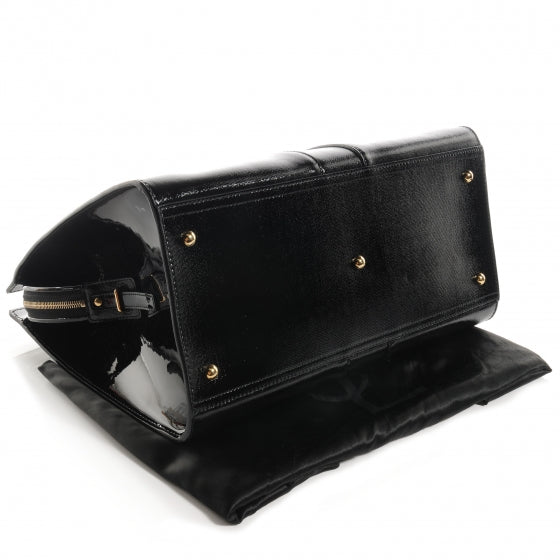 Saint Laurent Textured Patent Leather Large Cabas Chyc Black 4 of 8