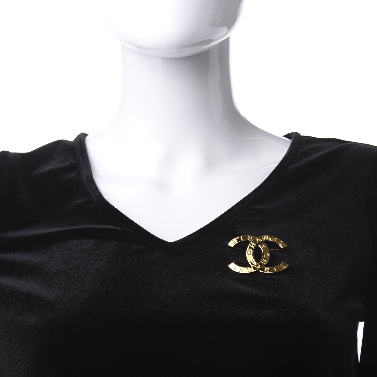 Chanel Metal Paris Button CC Large Brooch Gold 2 of 5