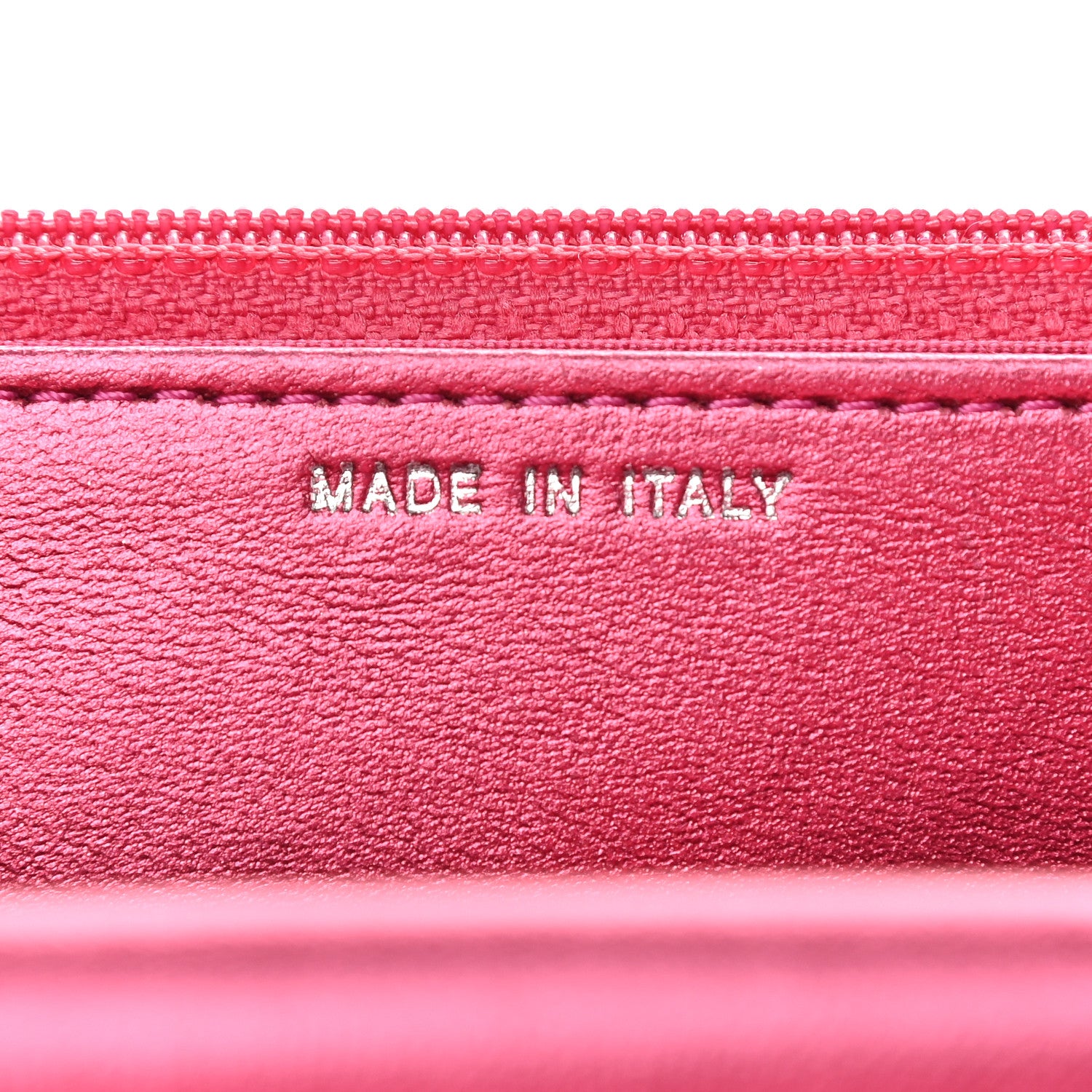 Chanel Metallic Patent Calfskin Quilted Boy Wallet On Chain WOC Fuchsia 8 of 11