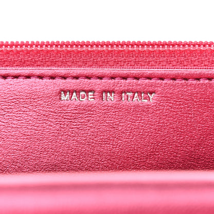 Chanel Metallic Patent Calfskin Quilted Boy Wallet On Chain WOC Fuchsia 8 of 11