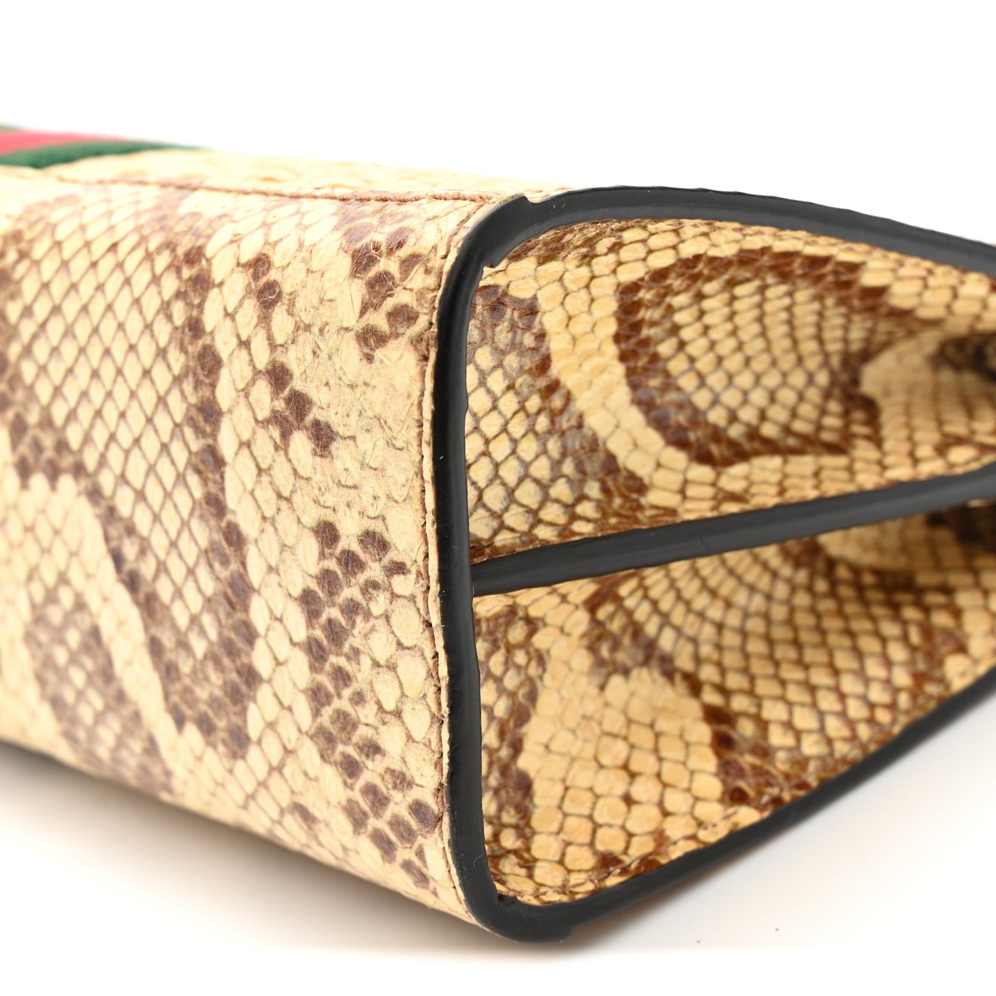 Raffia Elaphe GG Small Ophidia Chain Shoulder Bag Natural Cream Brown