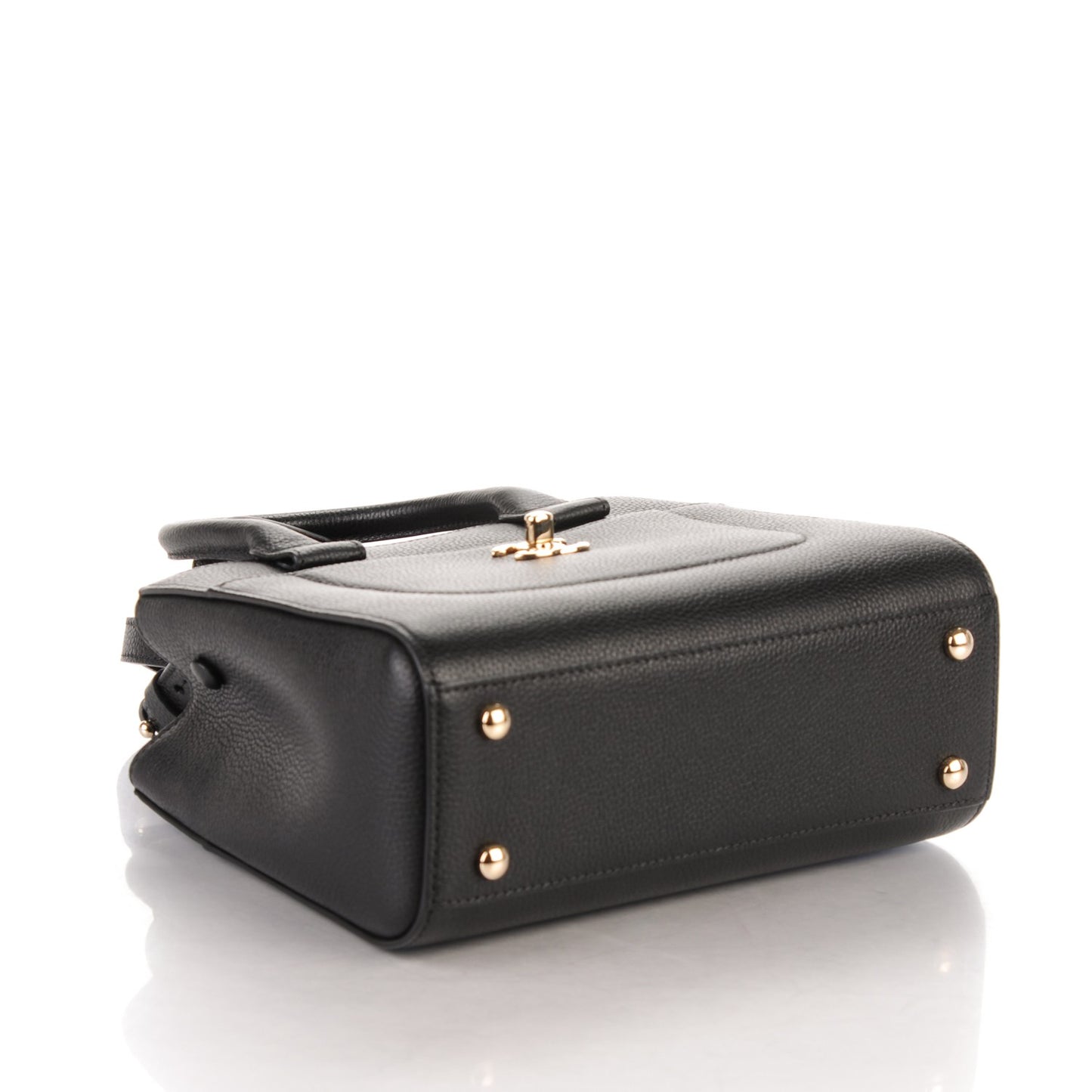 Grained Calfskin Mini Neo Executive Shopper Tote Black