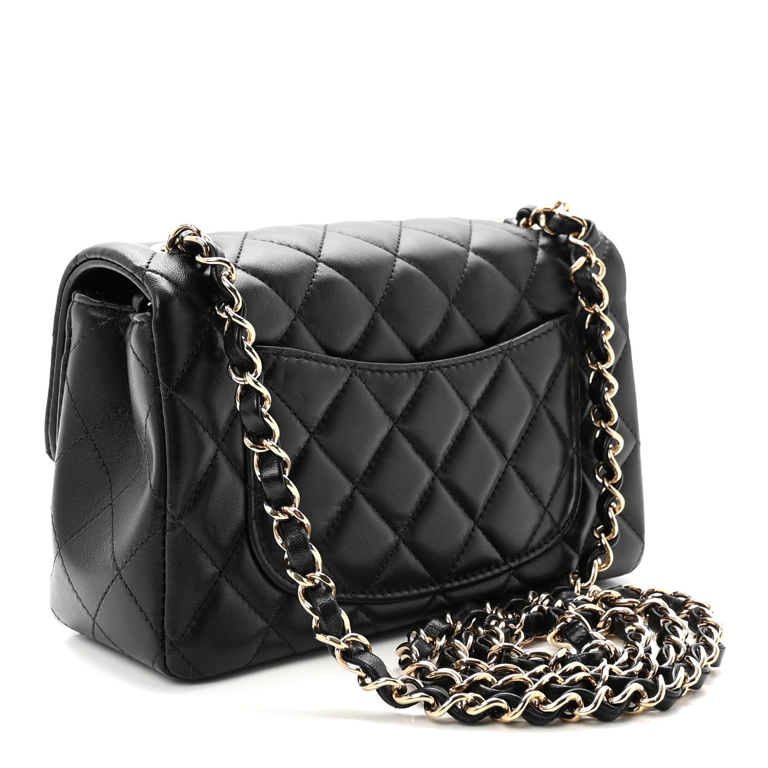 Chanel Lambskin Quilted Mini Rectangular Flap  Black 2 of 10