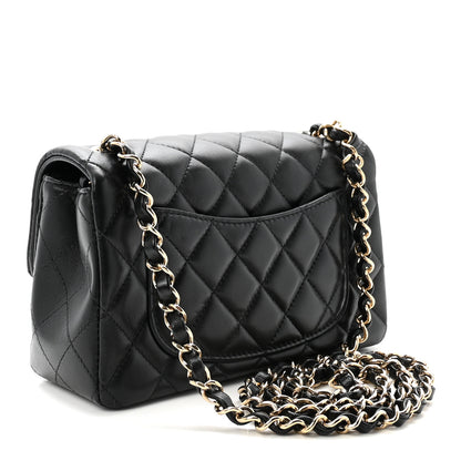 Chanel Lambskin Quilted Mini Rectangular Flap  Black 2 of 10
