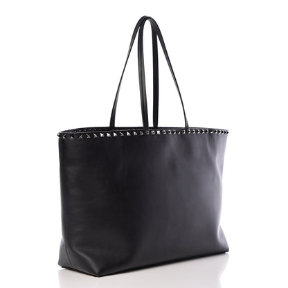 Valentino Garavani X UNDERCOVER Calfskin Print Rockstud Shoulder Tote Black 3 of 11