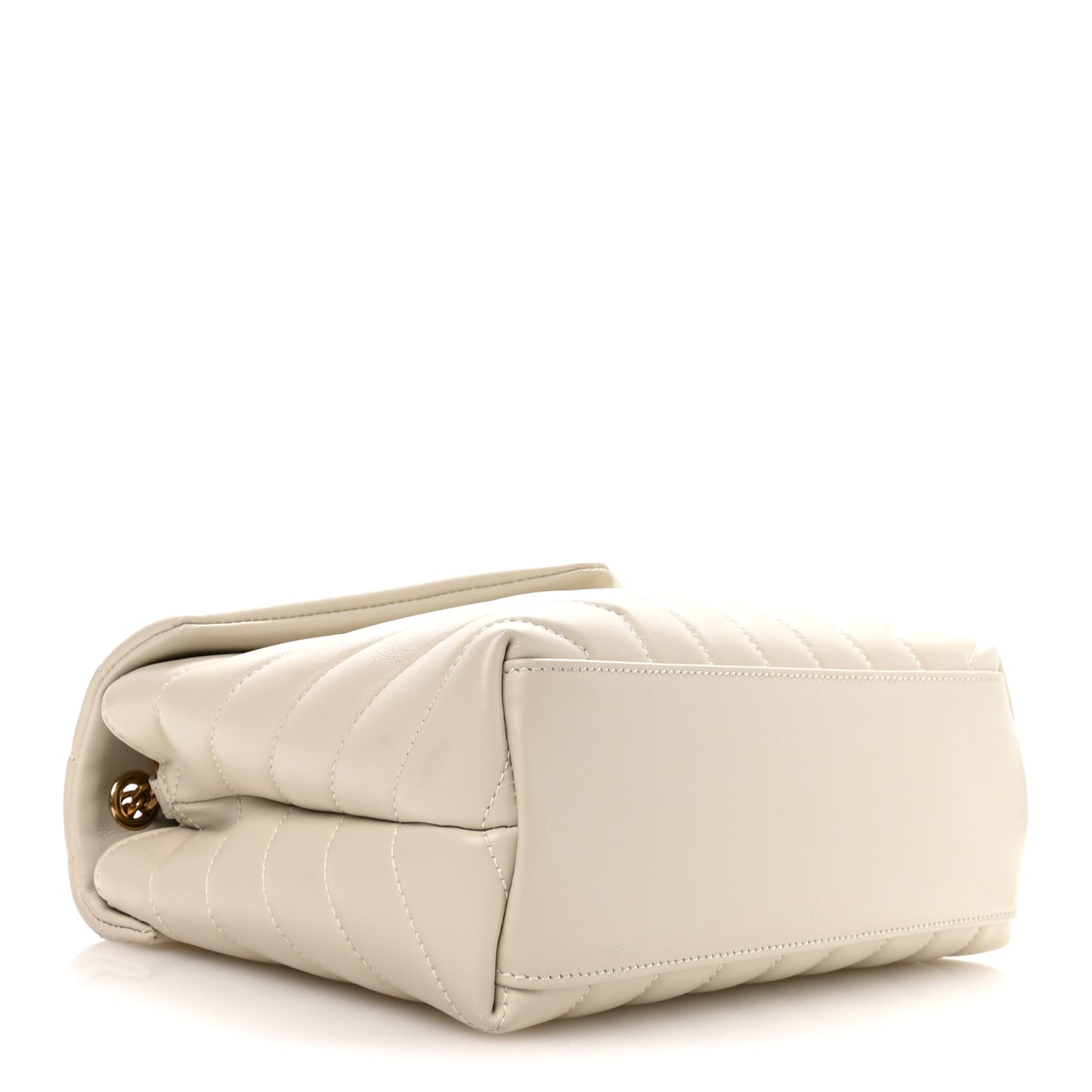Calfskin Y Quilted Monogram Small Loulou Chain Satchel Crema Soft