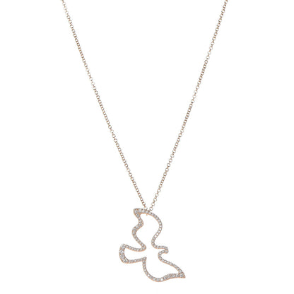 Tiffany 18K Rose Gold Diamond Paloma's Dove Pendant Necklace 1 of 6