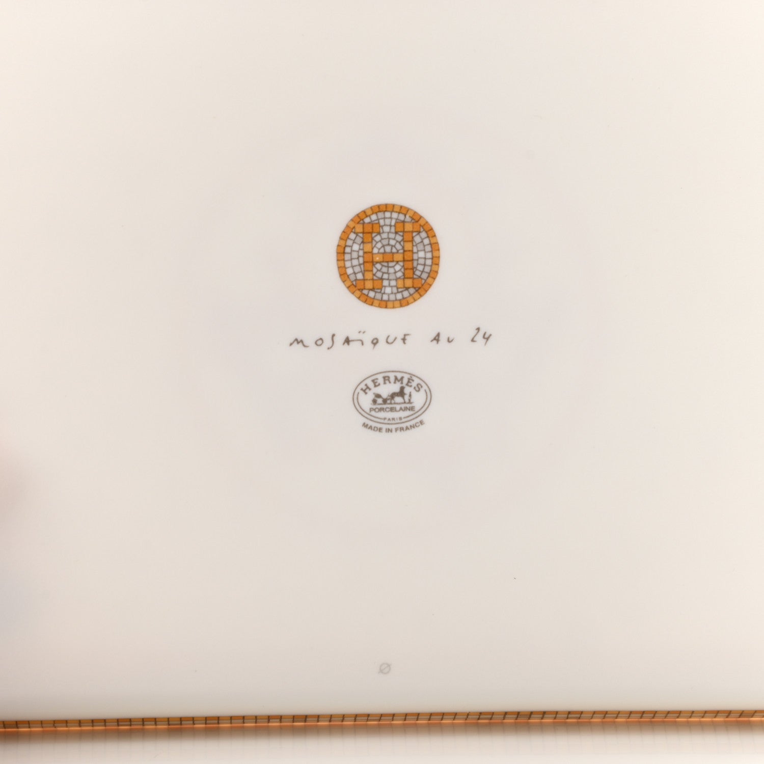 Hermes Porcelain Mosaique au 24 Gold Sushi Plate 4 of 6