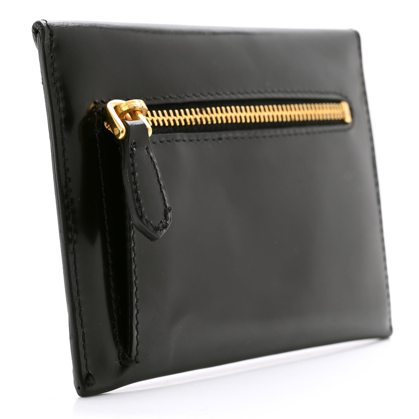 Spazzolato Metal Envelope Compact Wallet Black