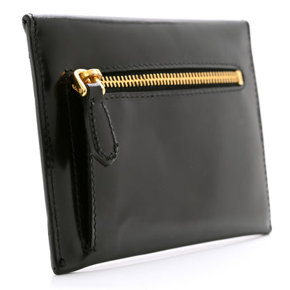 Prada Spazzolato Metal Envelope Compact Wallet Black 3 of 8