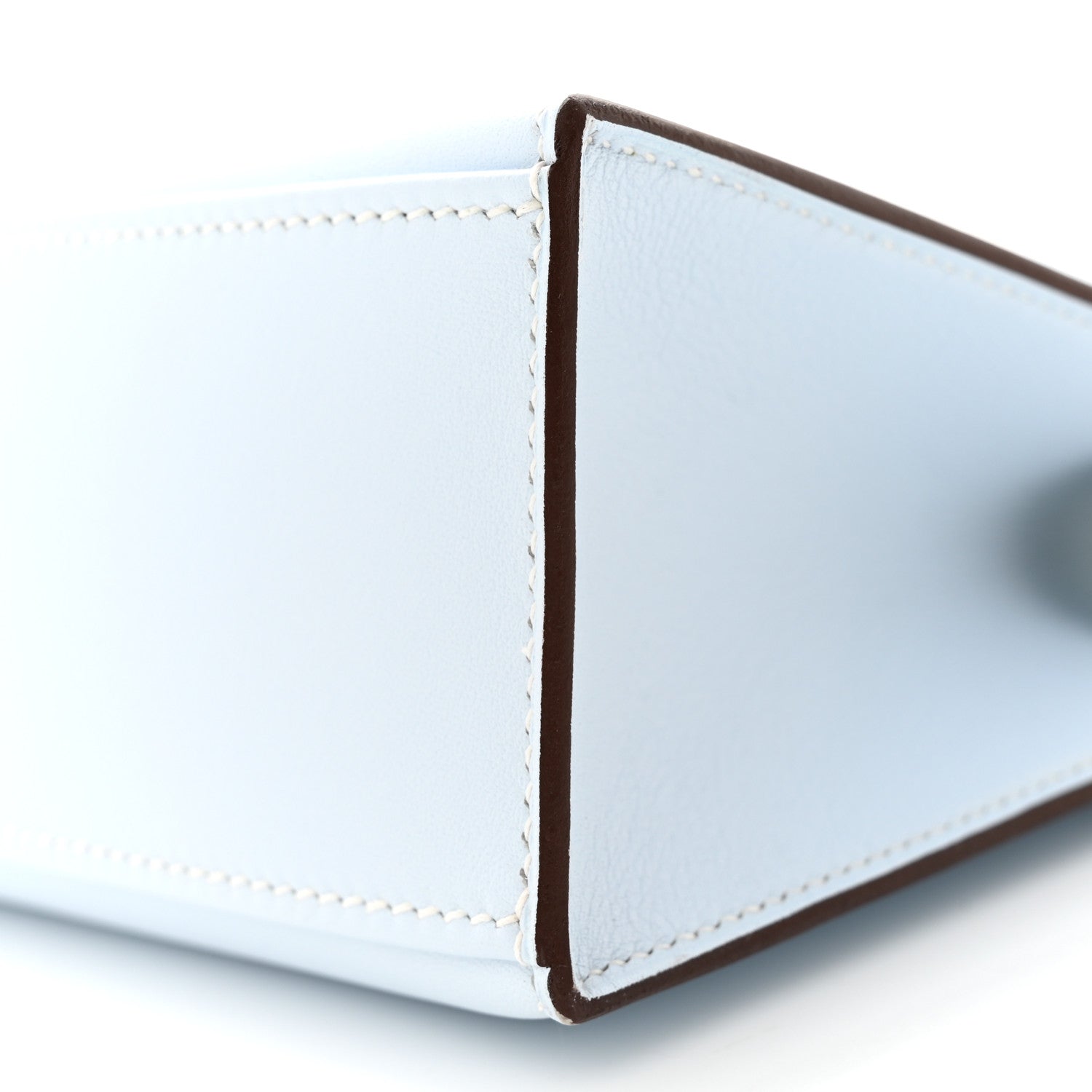 Hermes Swift Horseshoe Kelly Pochette Clutch Bleu Brume Lime 10 of 11