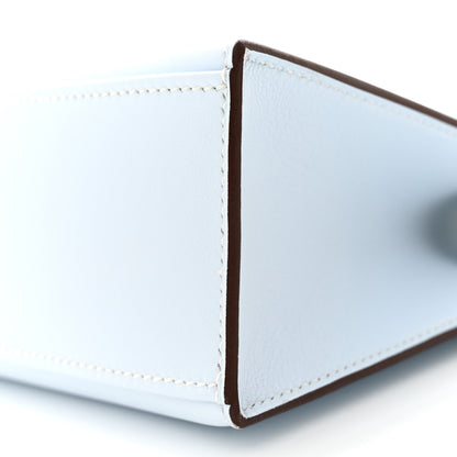 Hermes Swift Horseshoe Kelly Pochette Clutch Bleu Brume Lime 10 of 11
