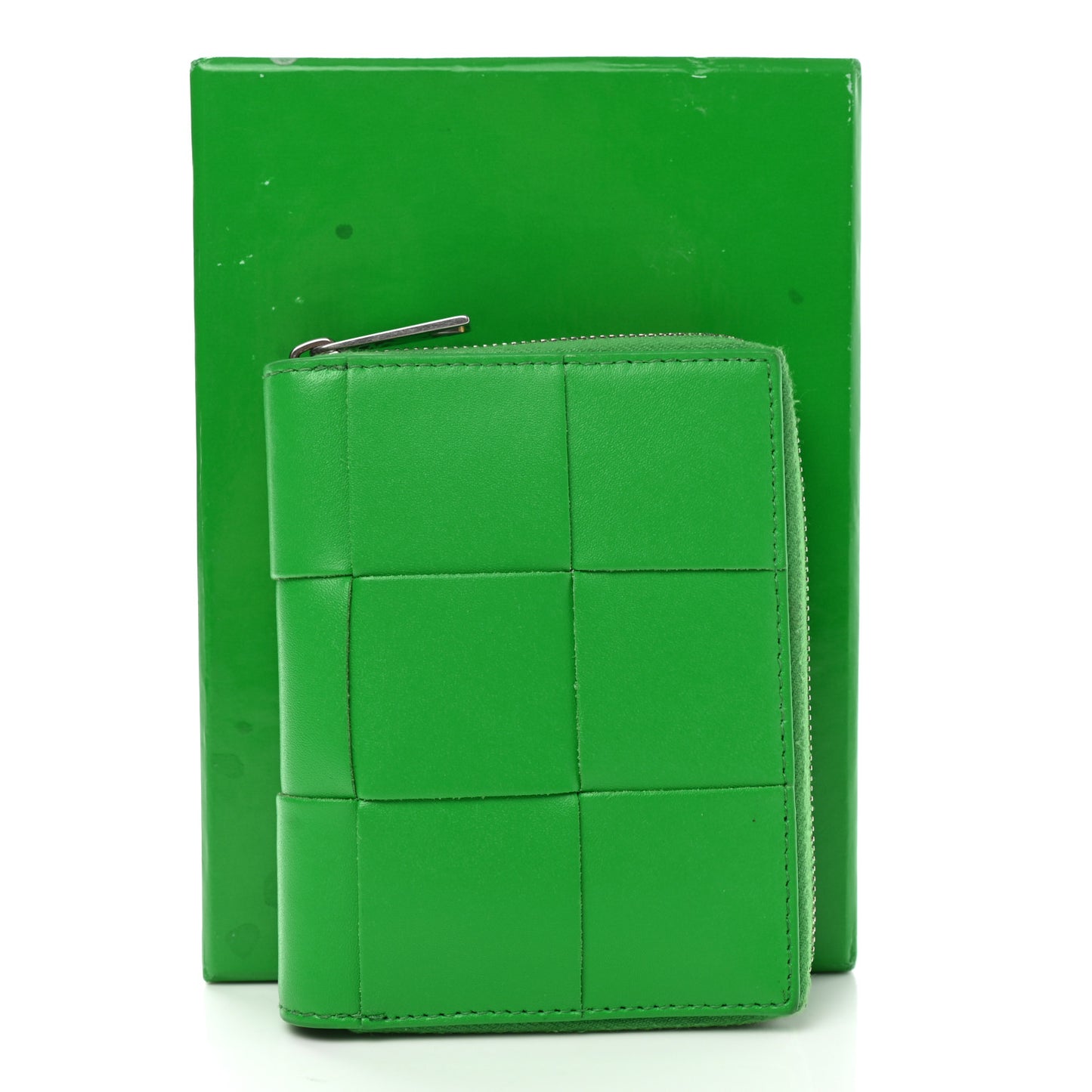 Nappa Maxi Intrecciato Zip Around Wallet Parakeet