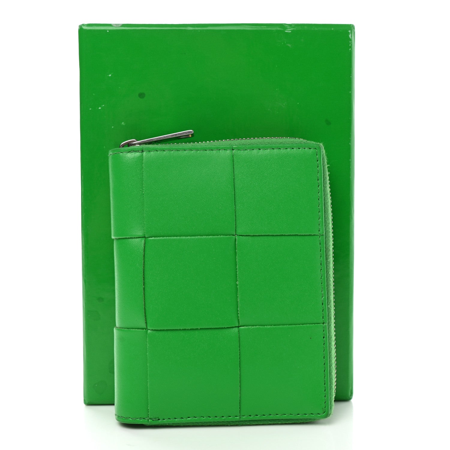 Bottega Veneta Nappa Maxi Intrecciato Zip Around Wallet Parakeet 7 of 7