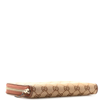 Gucci Monogram Dollar Calfskin Zip Around Wallet Beige Ebony Tabacco 4 of 11