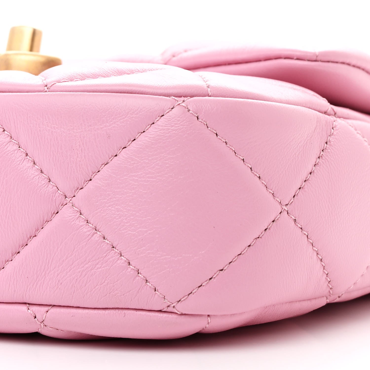 Chanel Lambskin Quilted Mini Lacquered Chain Flap Pink 10 of 11