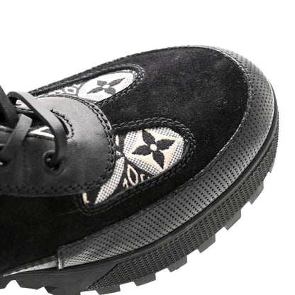 Louis Vuitton Suede Calfskin Jacquard Since 1854 Laureate Platform Desert Boots 40 Black 9 of 12