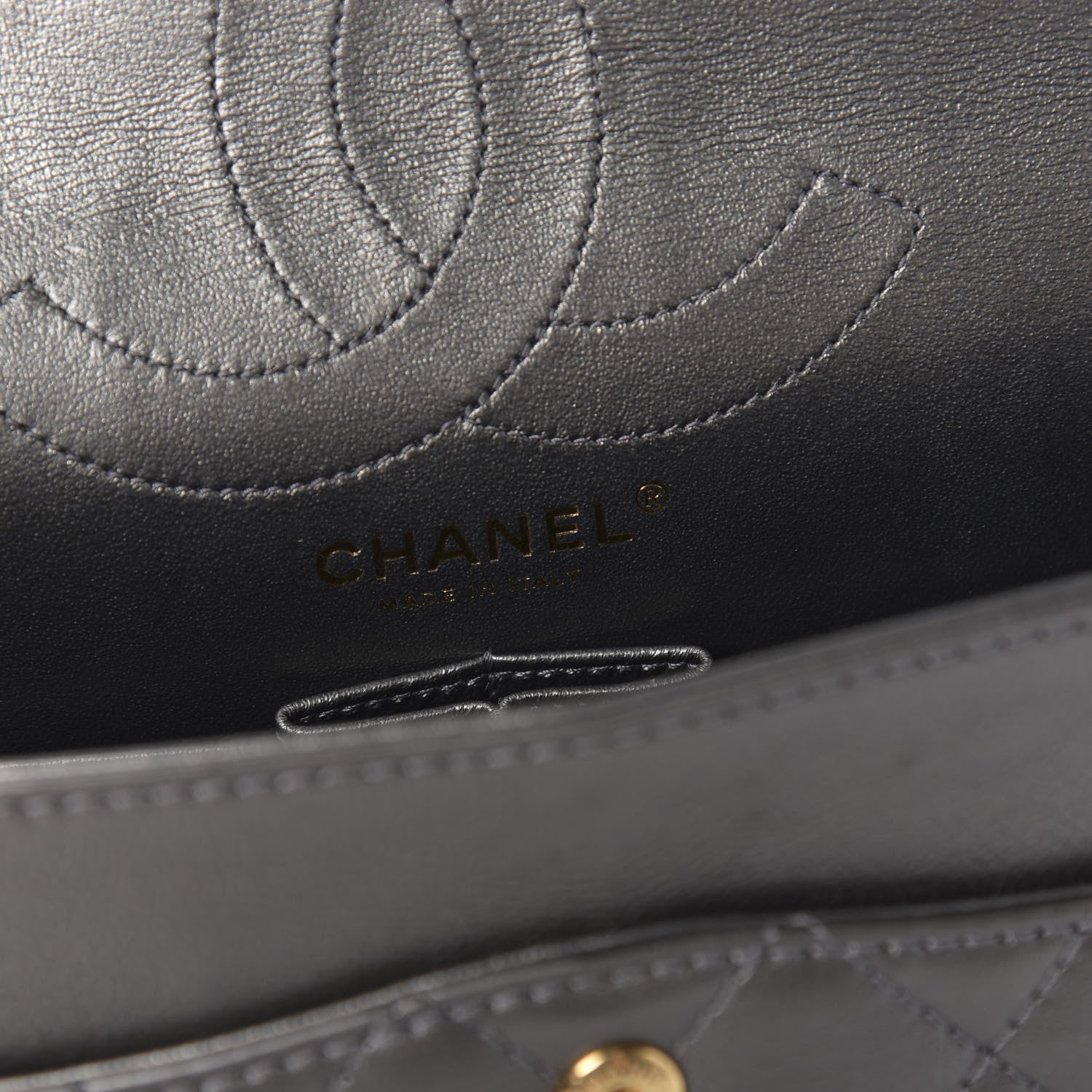 Chanel Metallic Calfskin Quilted 2.55 Reissue 226 Flap Charcoal 9 of 13