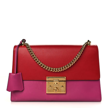 Gucci Moon Calfskin Bi-Color Medium Padlock Shoulder Bag New Rosette Hibiscus Red 1 of 13