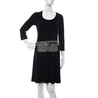 Gucci GG Monogram Web Double Pocket Belt Bag Navy 2 of 13