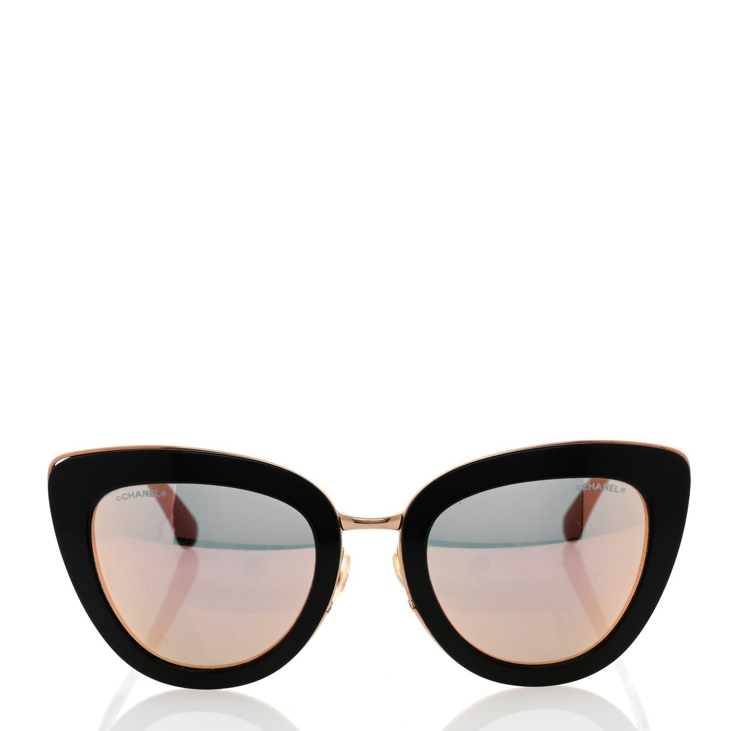 Cat Eye Quilted Sunglasses 5368 Black Pink