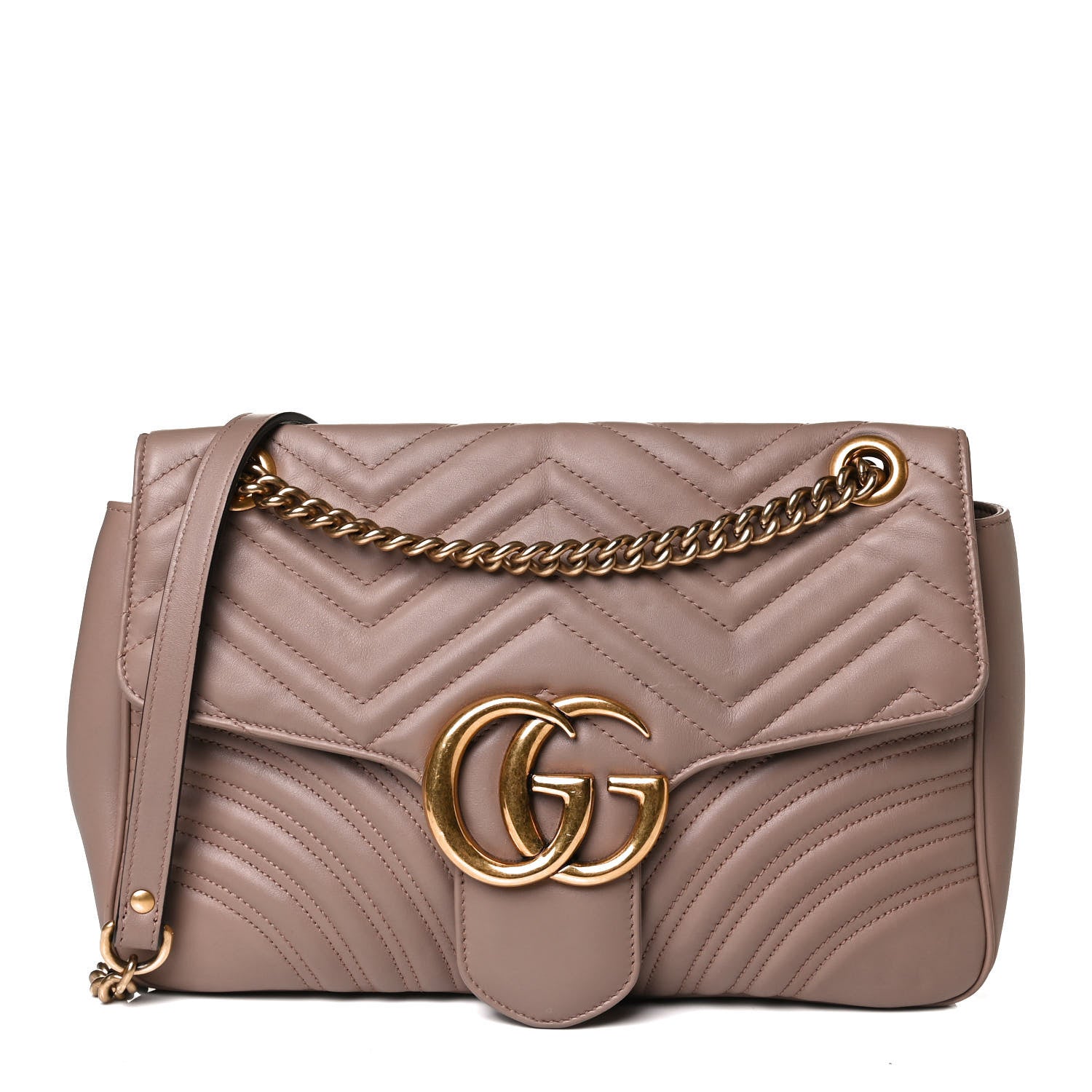 Gucci Calfskin Matelasse Medium GG Marmont Shoulder Bag Porcelain Rose 1 of 8