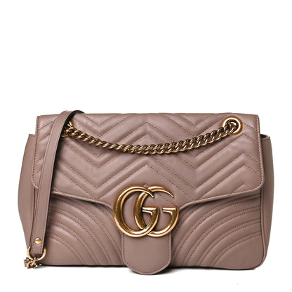 Gucci Calfskin Matelasse Medium GG Marmont Shoulder Bag Porcelain Rose 1 of 8