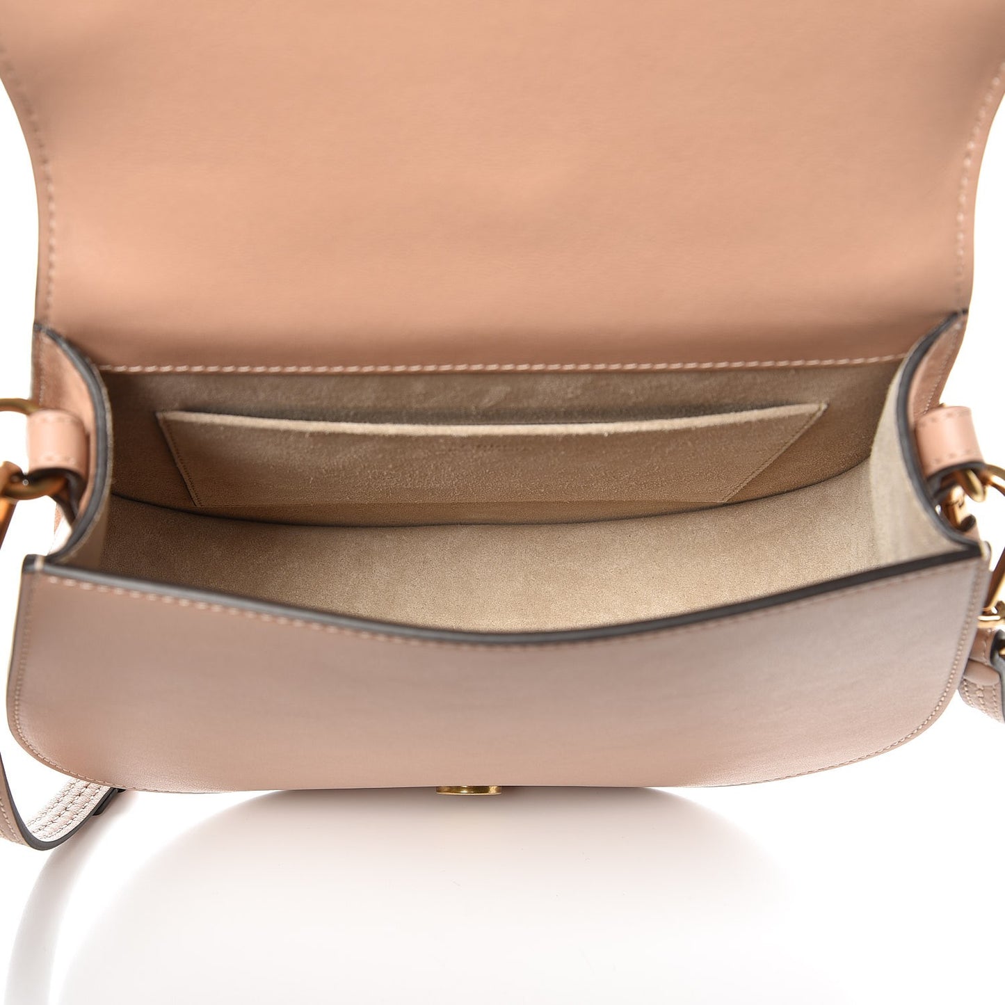 Calfskin Suede Medium Nile Bracelet Bag Biscotti Beige