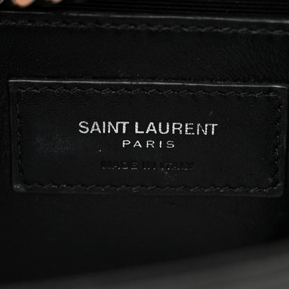 Saint Laurent Calfskin Crocodile Embossed Small Classic Monogram Kate Tassel Satchel Black 6 of 11